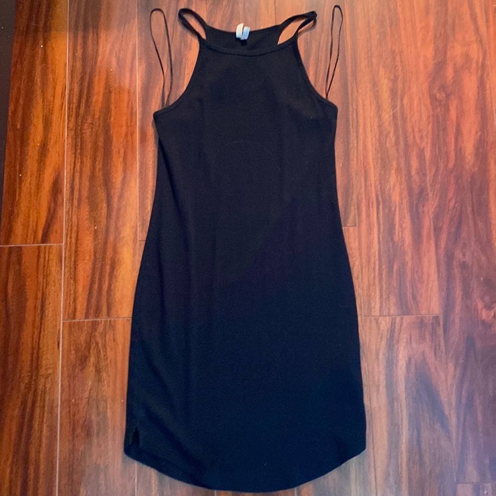 Black Tank Dress with Partial Open Back